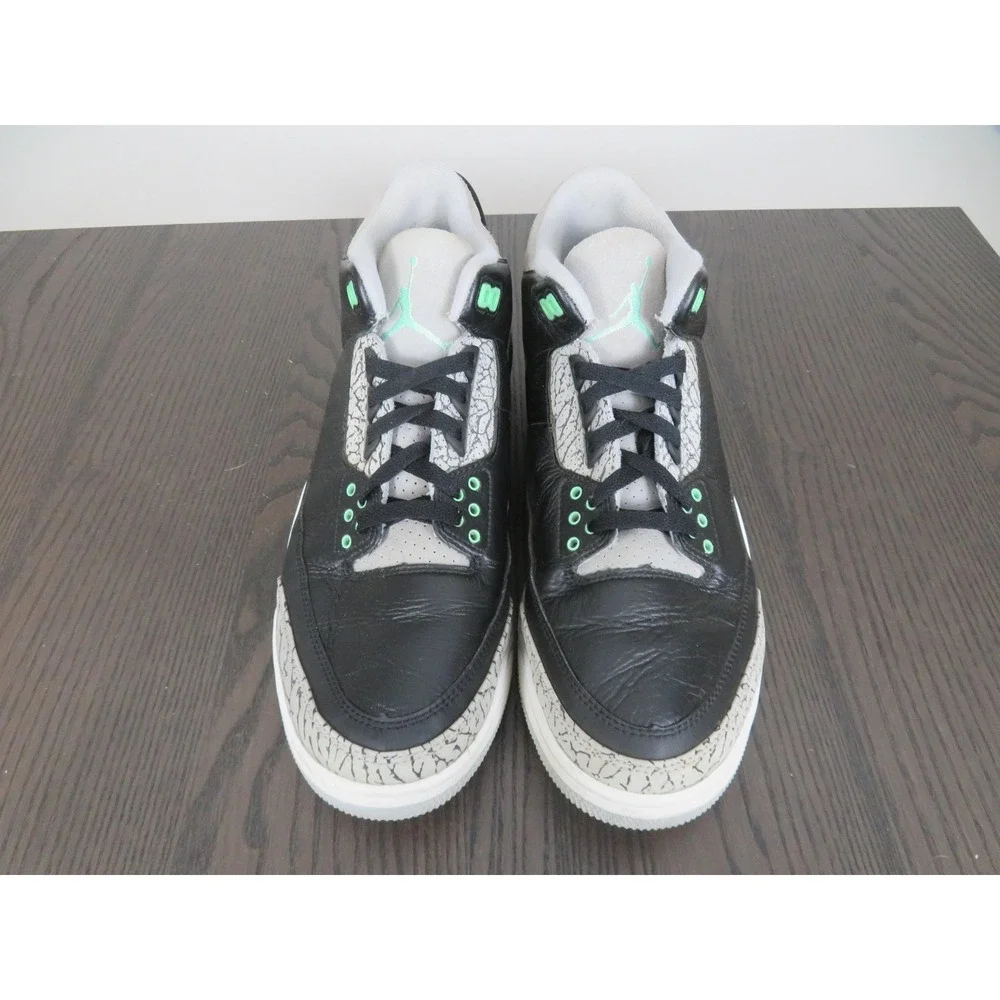 Air Jordan 3 Retro Shoes Mens Size 11.5 Black Green Gray Sneakers CT8532-031